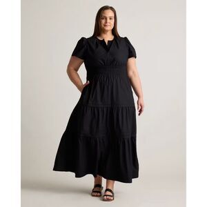 NWT Quince Black Poplin Tiered Maxi Dress – Size 1X